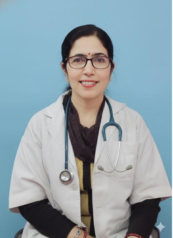 Dr Meena Satija — Women's Health and Child Care doctor at Mannat Hospital, Nagrota Surian, Kangra
